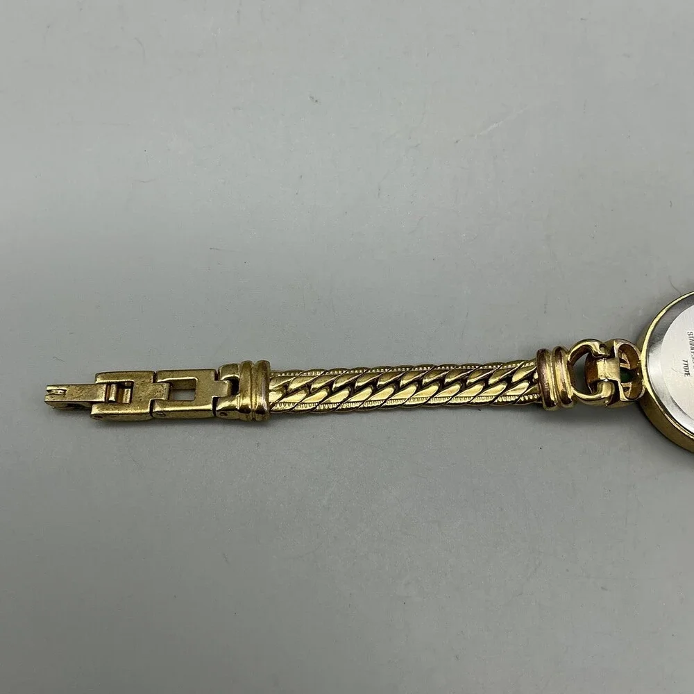 Jules Jurgensen Womens Watch 22mm MOP Green Stone Diamond 7707E New Battery 6.5
